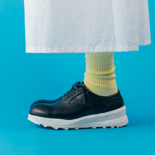 TRA-026 PLAIN TOE OXFORD SHOES BL/WH