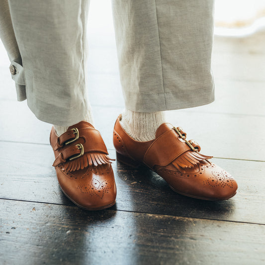 C-2370 DOUBLE MONK WINGTIP SHOES BR