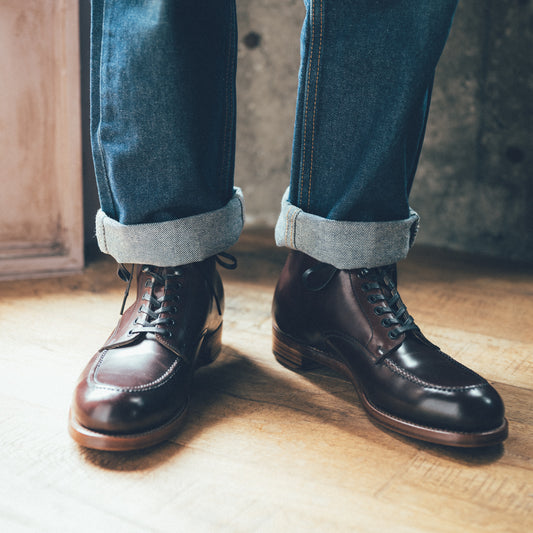 SU-110C CORDOVAN U-MOCHA LACE-UP BOOTS BGD