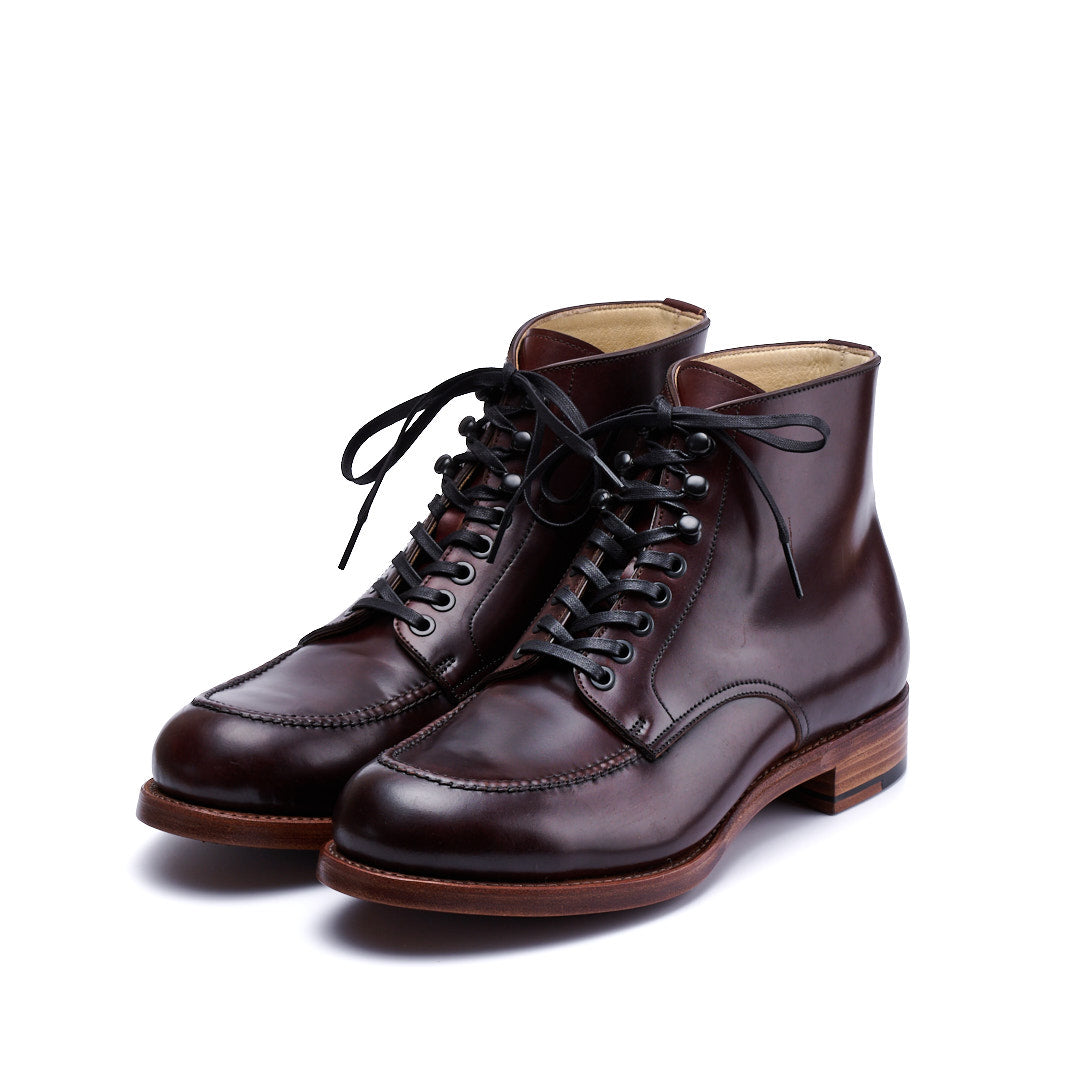 SU-110C CORDOVAN U-MOCHA LACE-UP BOOTS BGD