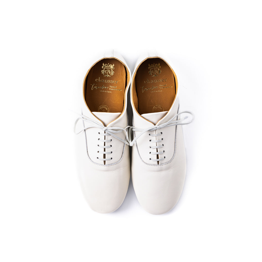 CT-02 LACE-UP FLAT SHOES WH
