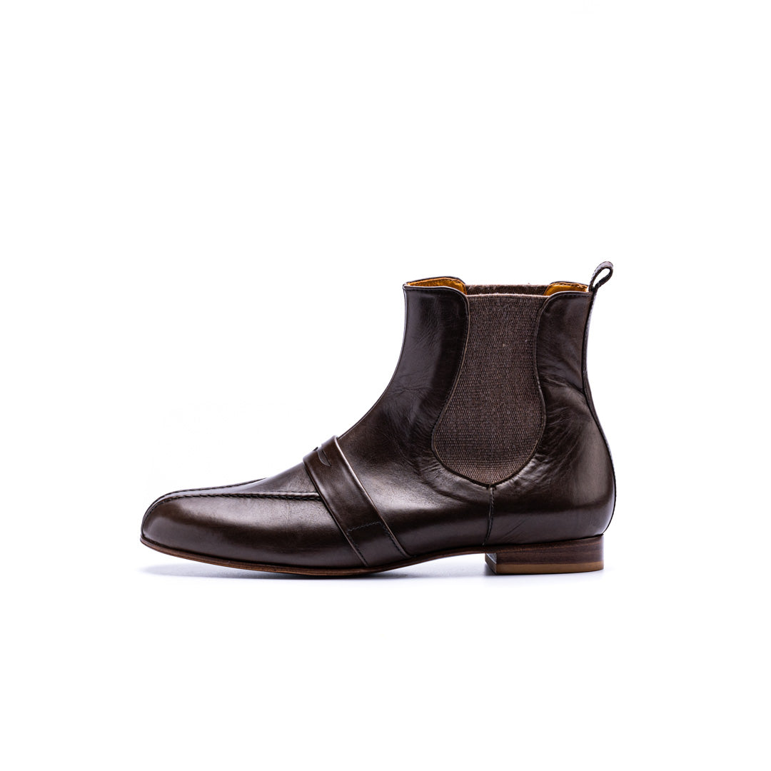 C-2329 SIDE-GORE LOAFER BOOTS DBR