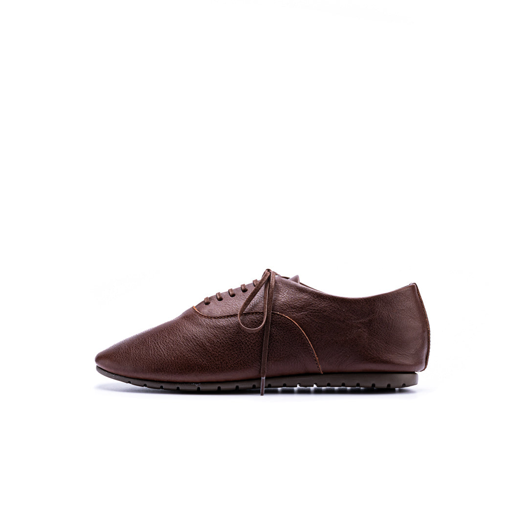 CT-02 LACE-UP FLAT SHOES DBR