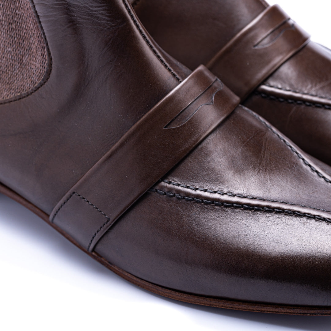 C-2329 SIDE-GORE LOAFER BOOTS DBR