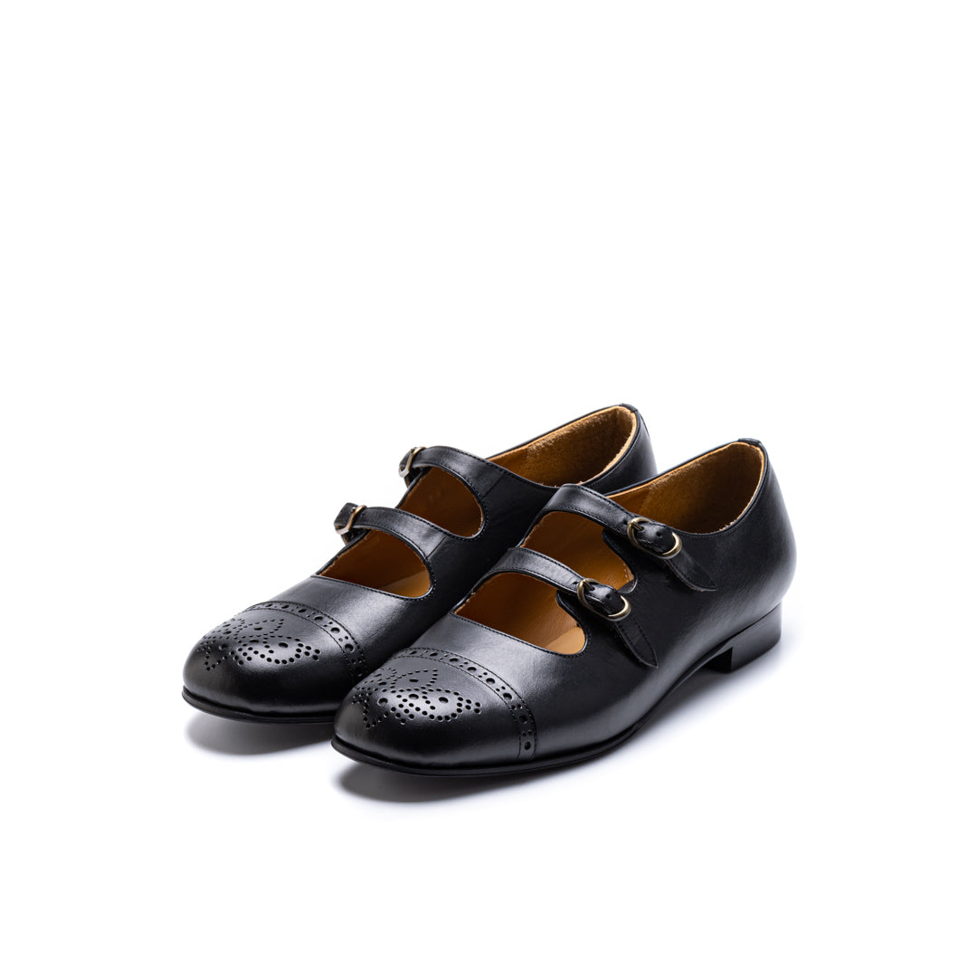 C-2290 DOUBLE STRAP SHOES BL