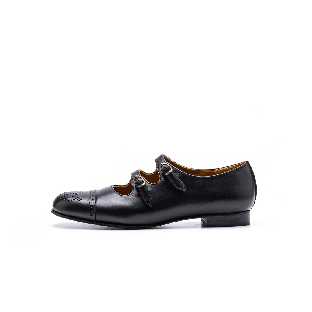 C-2290 DOUBLE STRAP SHOES BL