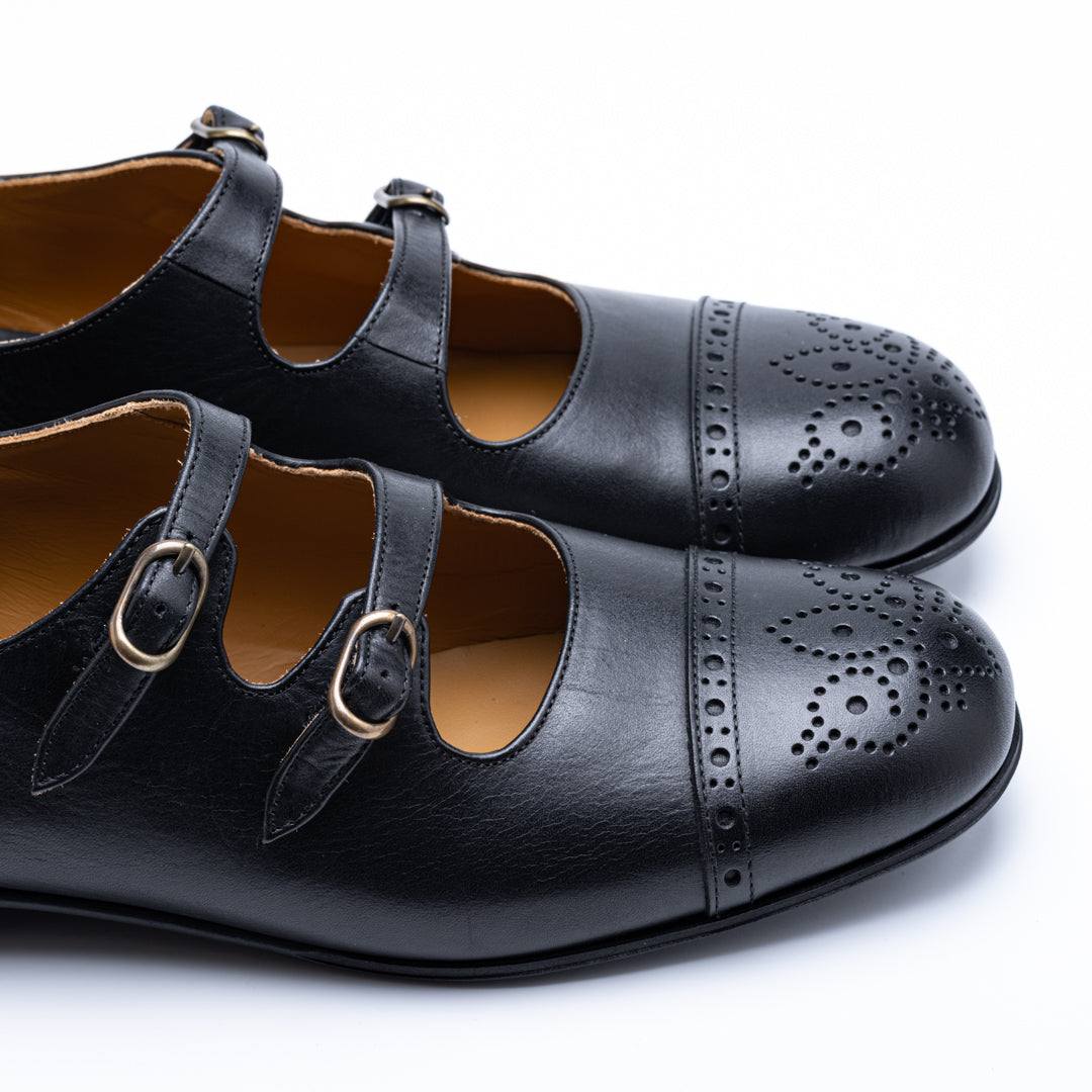 C-2290 DOUBLE STRAP SHOES BL