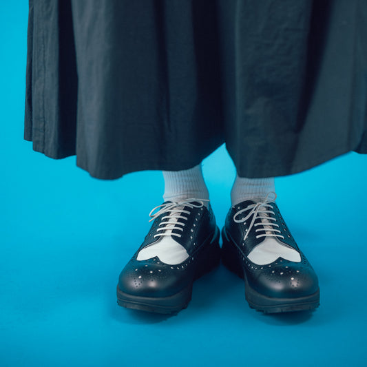 TRA-027 WING TIP SHOES BL/WHC