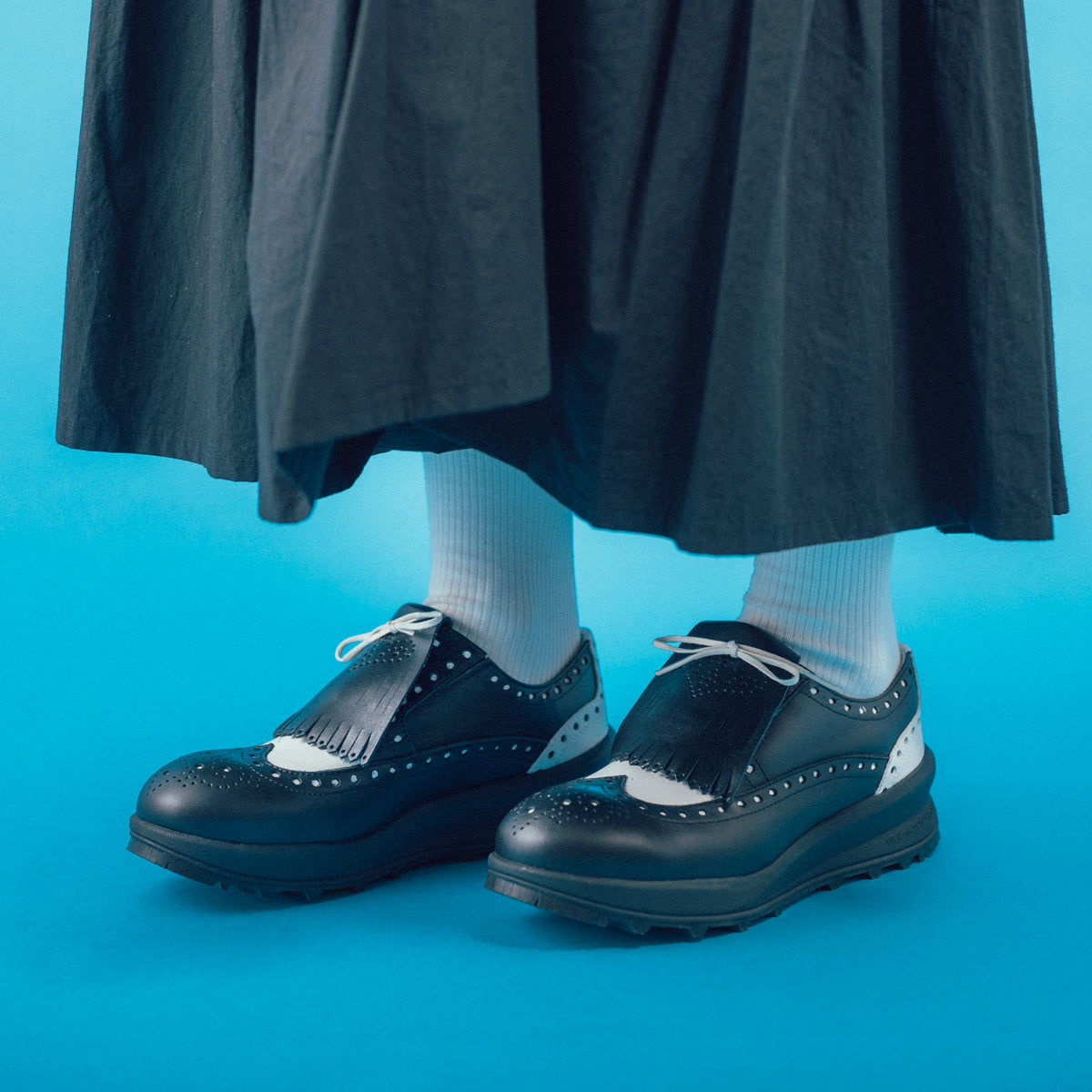 TRA-027 WING TIP SHOES BL/WHC
