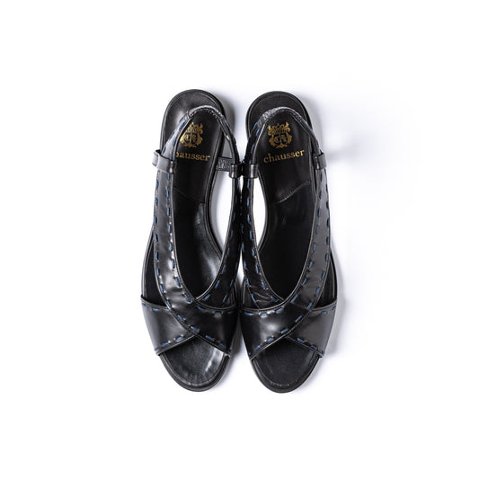 C-2337 CROSS SANDALS BL