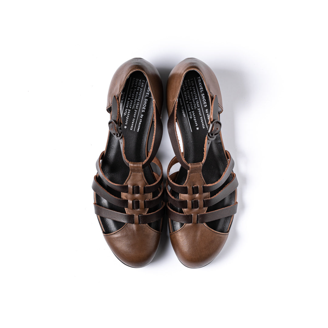 TR-021 GURKHA STRAP HEELS DBR