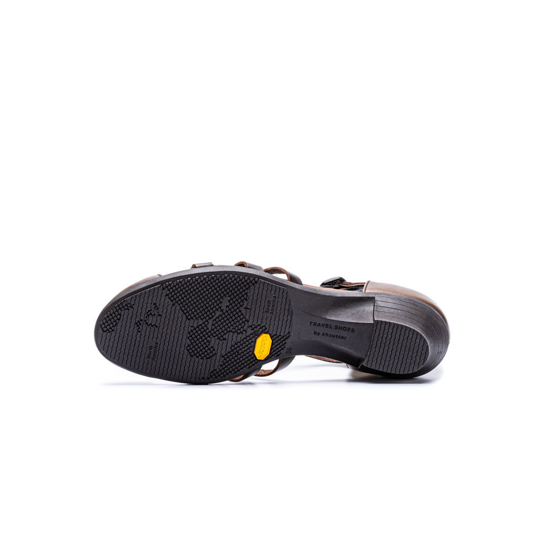 TR-021 GURKHA STRAP HEELS DBR