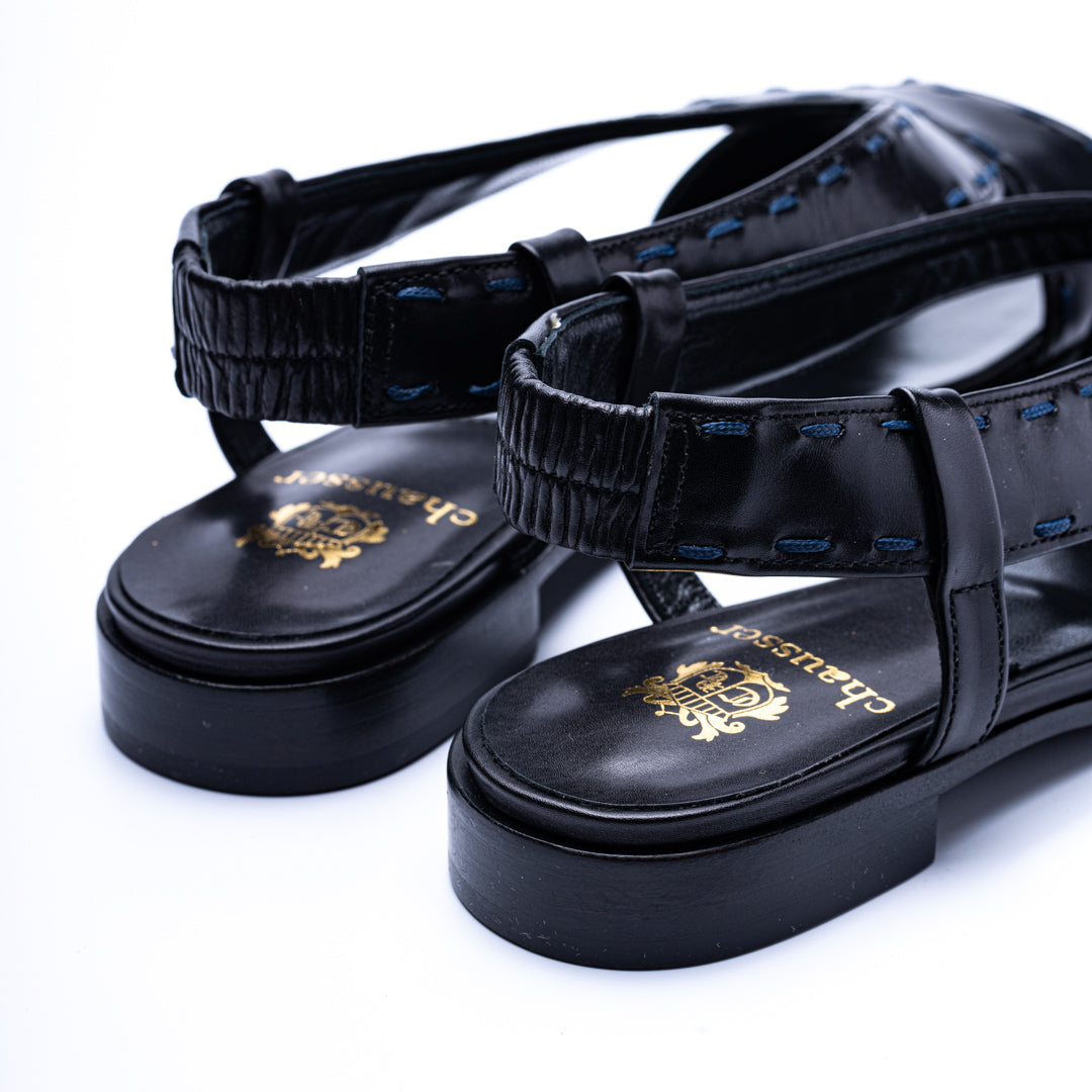 C-2337 CROSS SANDALS BL