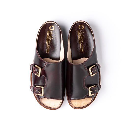 SU-105C CORDOVAN DOUBLE MONK SANDALS BGD