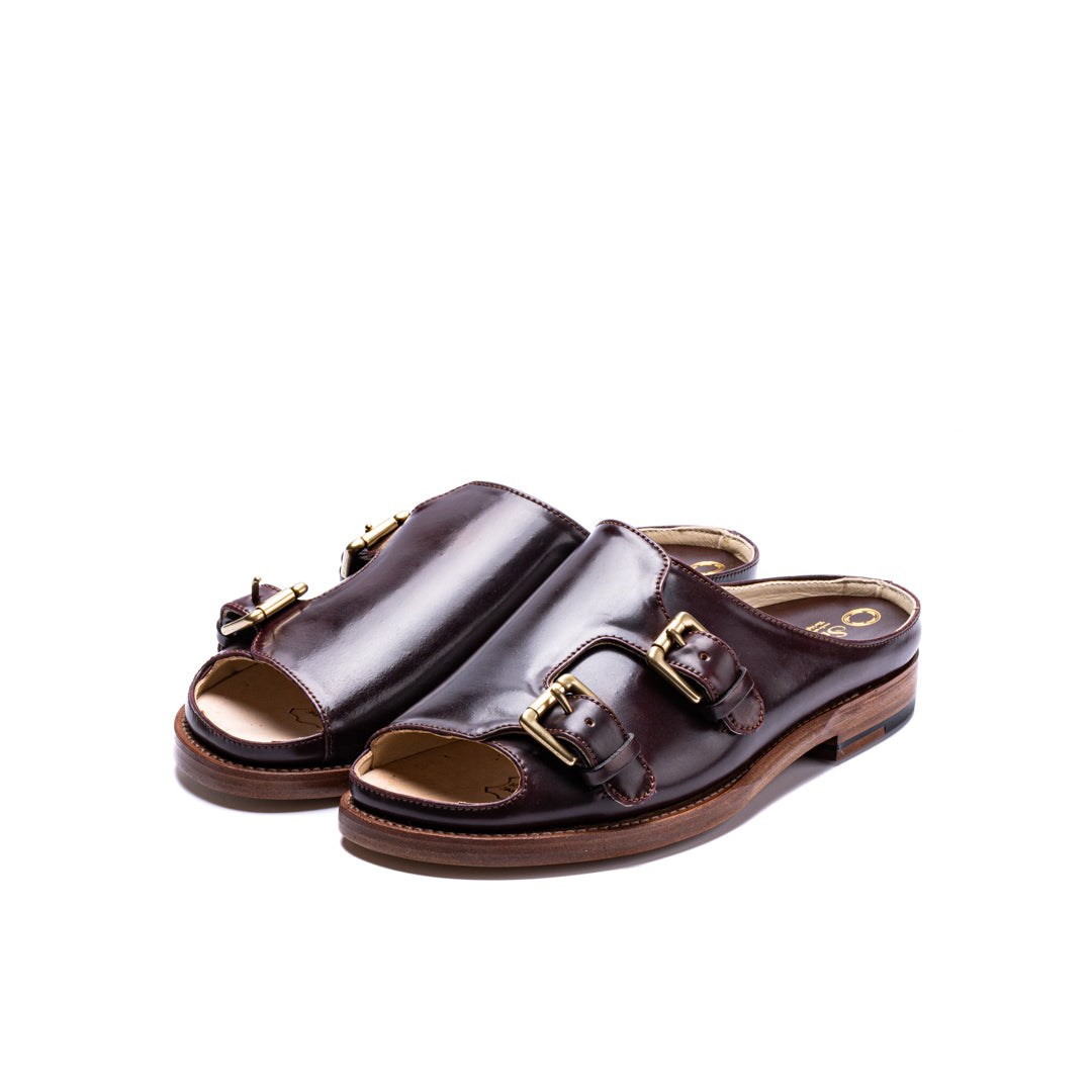 SU-105C CORDOVAN DOUBLE MONK SANDALS BGD