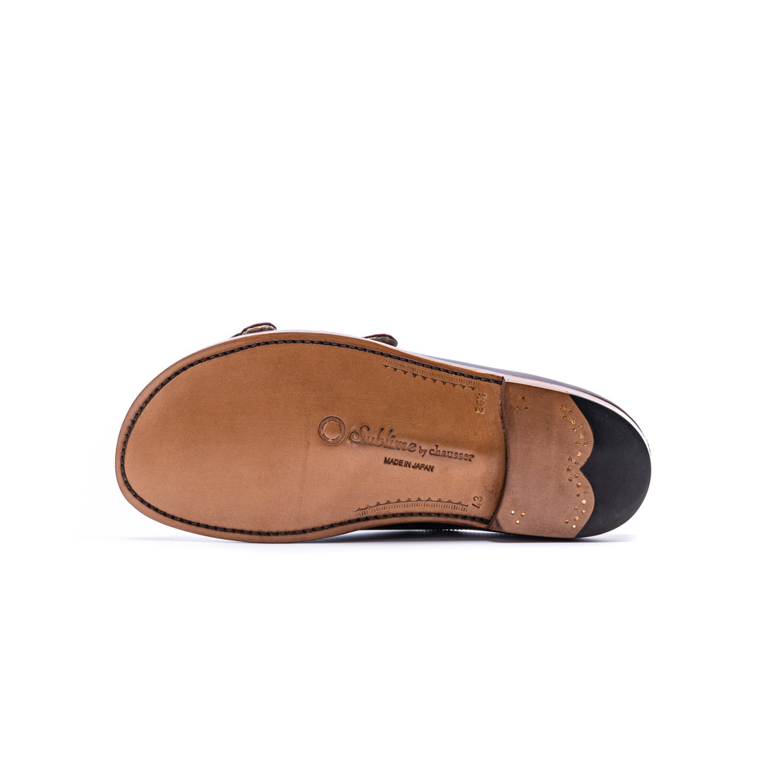 SU-105C CORDOVAN DOUBLE MONK SANDALS BGD