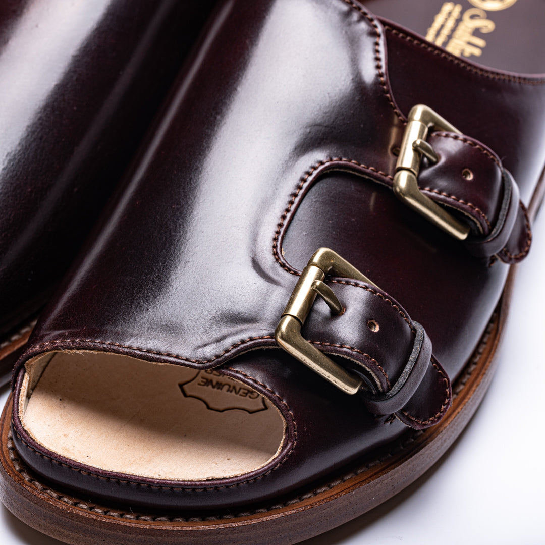 SU-105C CORDOVAN DOUBLE MONK SANDALS BGD