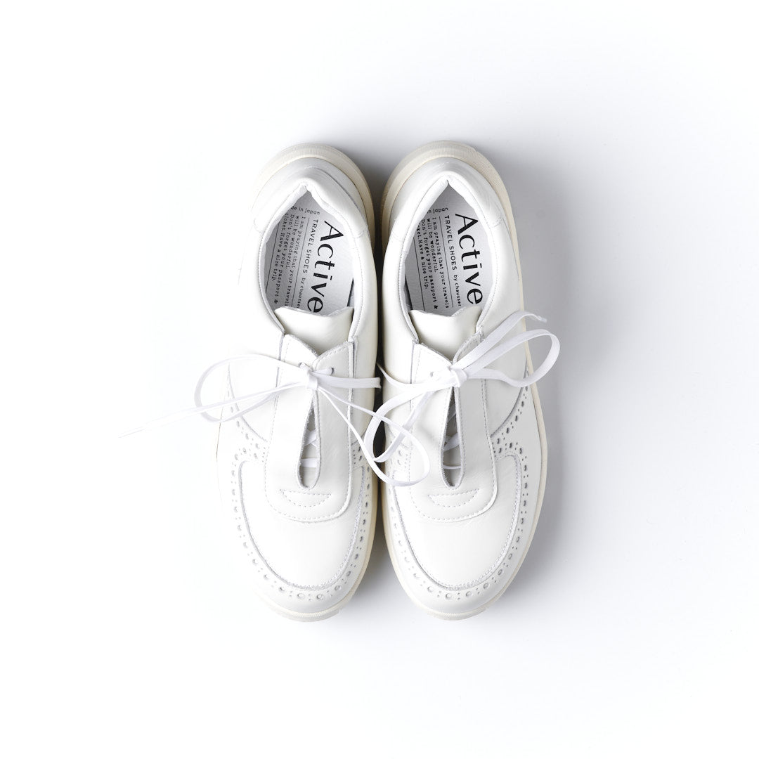 TRA-024 LEATHER SNEAKERS WH