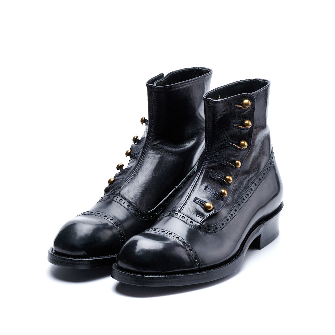 C-7039C BUTTON BOOTS CORDOVAN DNY/C