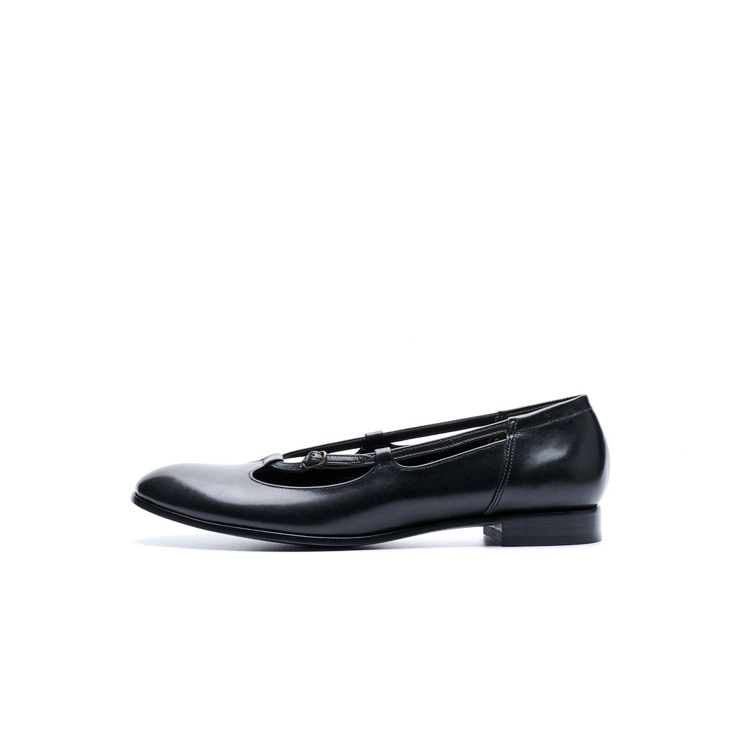 C-2350 OPEN VAMP FLAT SHOES BL