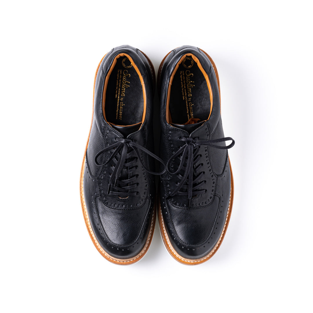 SU-107 LEATHER SNEAKERS BL/WHヌメ