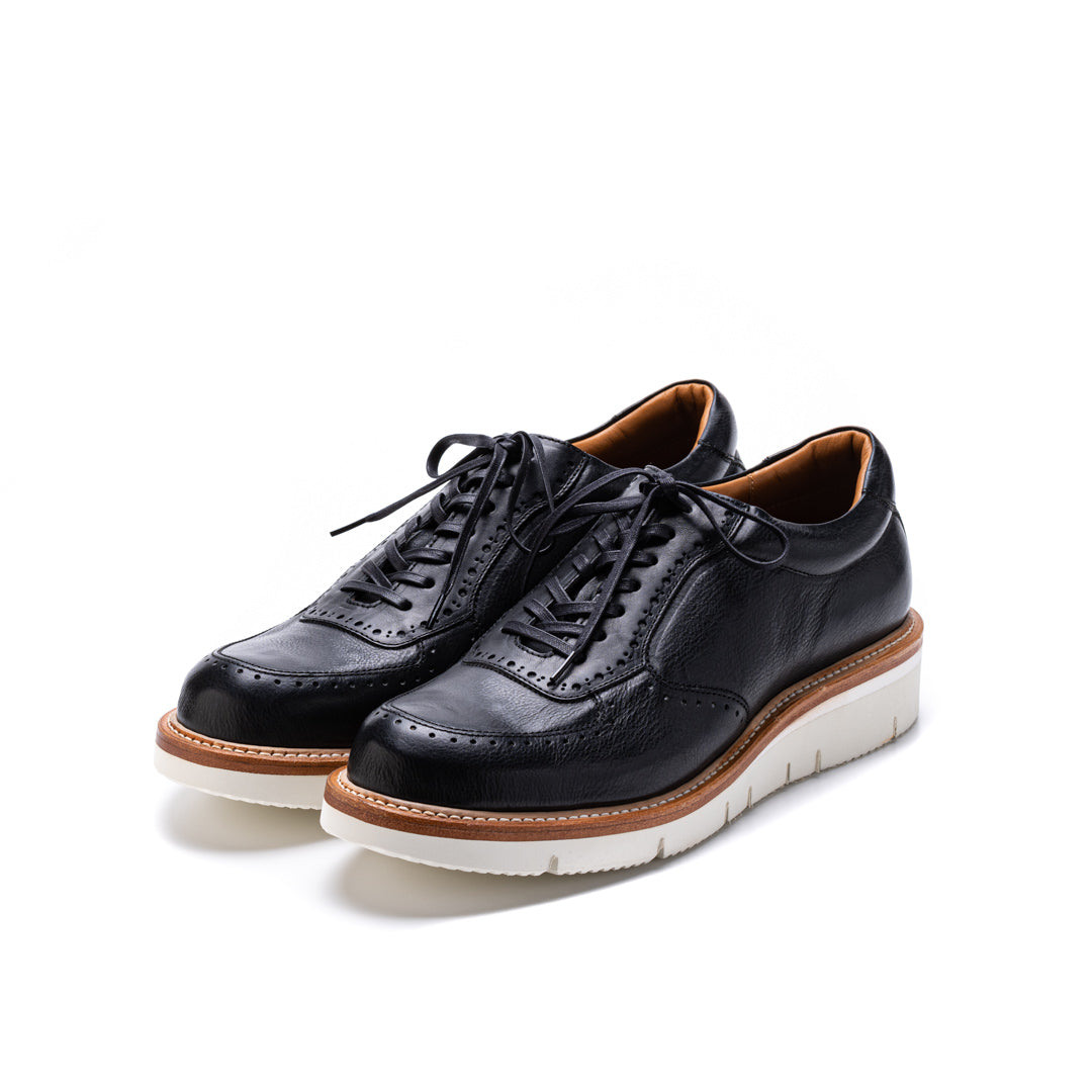 SU-107 LEATHER SNEAKERS BL/WHヌメ