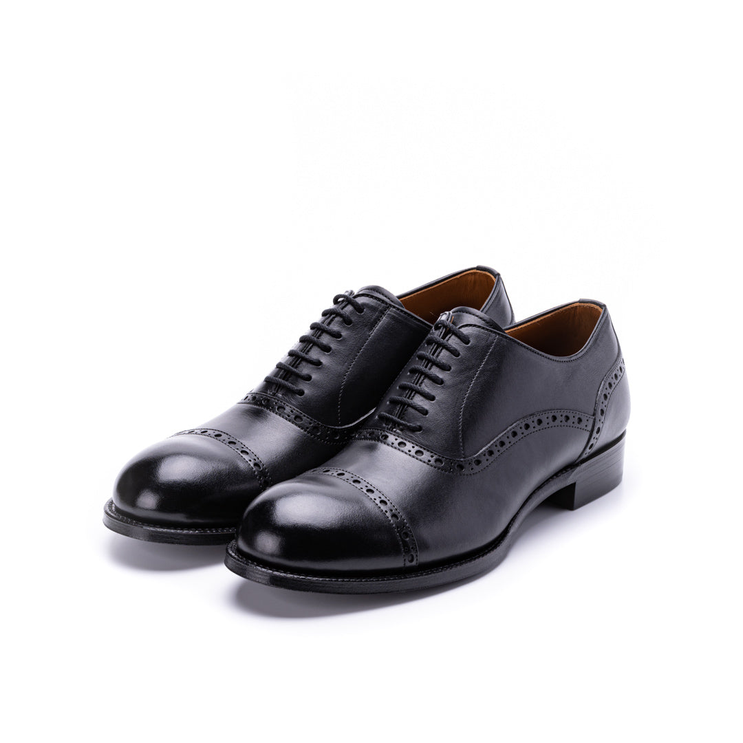 C-7006 CAP-TOE BROGUE SHOES BL
