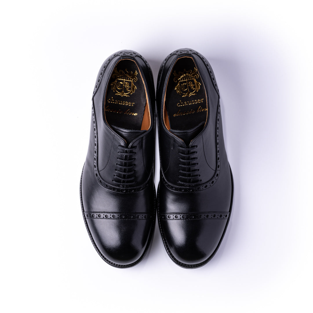 C-7006 CAP-TOE BROGUE SHOES BL