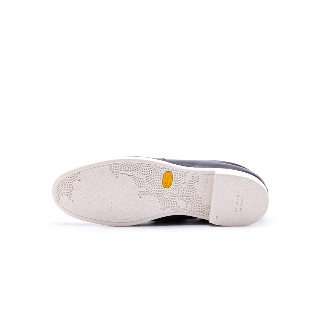 TR-003 SIDE-GORE SLIP-ON SHOES BL/WH