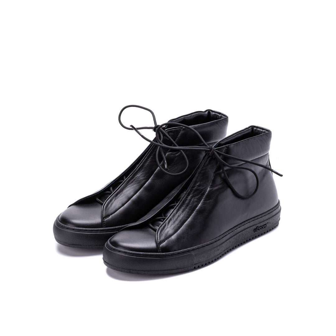 TR-014 LEATHER HIGH-CUT SNEAKERS BL