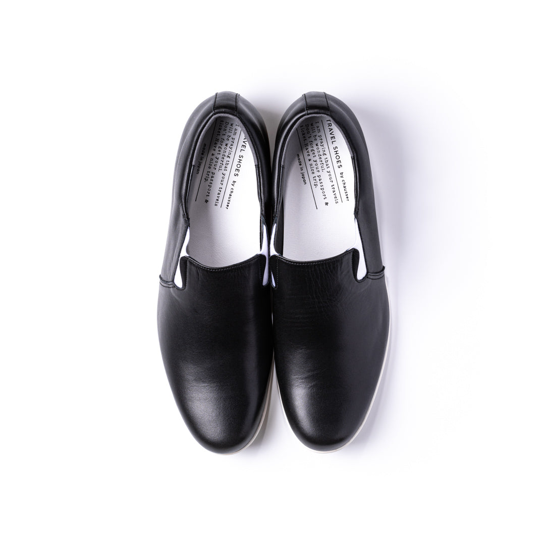 TR-003 SIDE-GORE SLIP-ON SHOES BL/WH