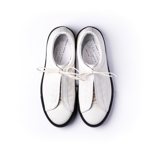 TR-013 LEATHER LOW-CUT SNEAKERS WH/BL