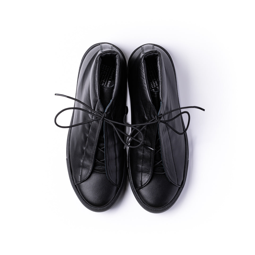 TR-014 LEATHER HIGH-CUT SNEAKERS BL