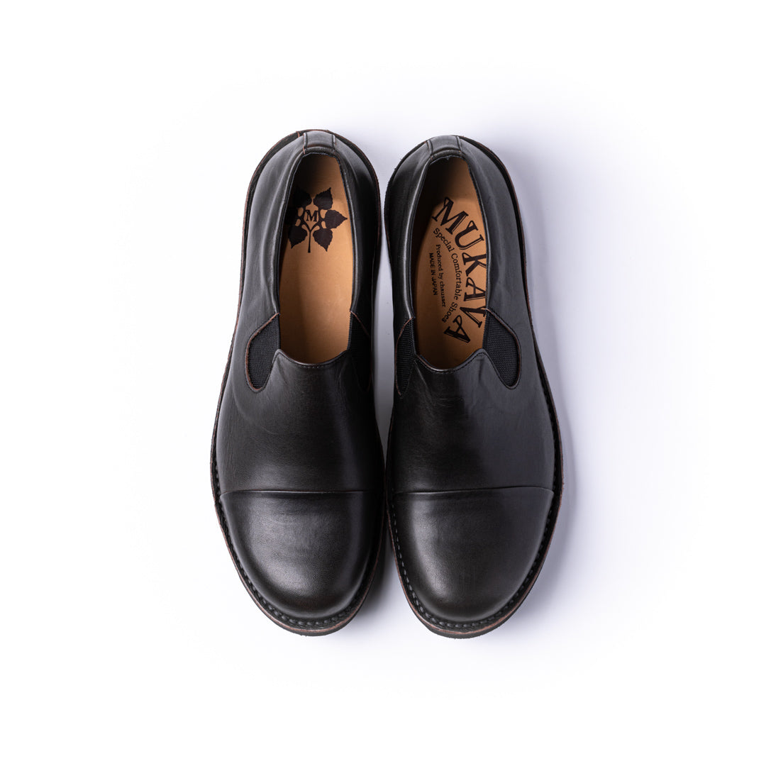 MU-968 SIDE-GORE SLIP-ON SHOES BL