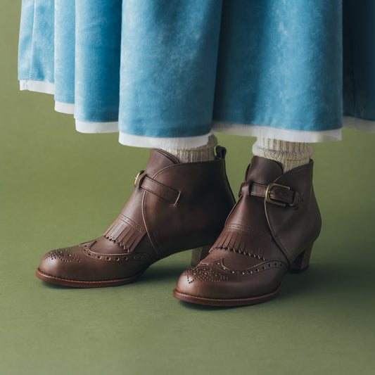 C-2359 SINGLE MONK HEEL BOOTS DBR