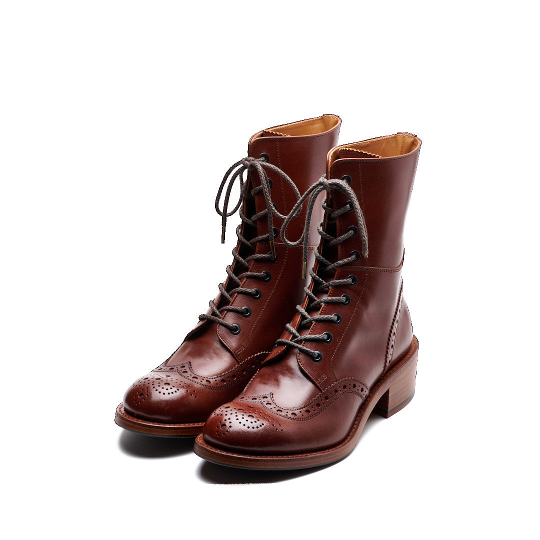 PC-592-25 WINGTIP LACE-UP BOOTS DBR