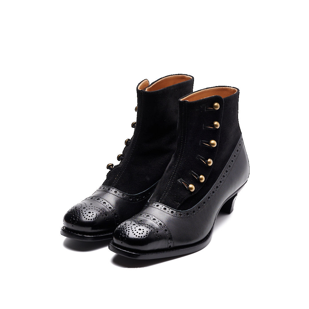 PC-5053 BUTTON HEEL BOOTS BL/BLS