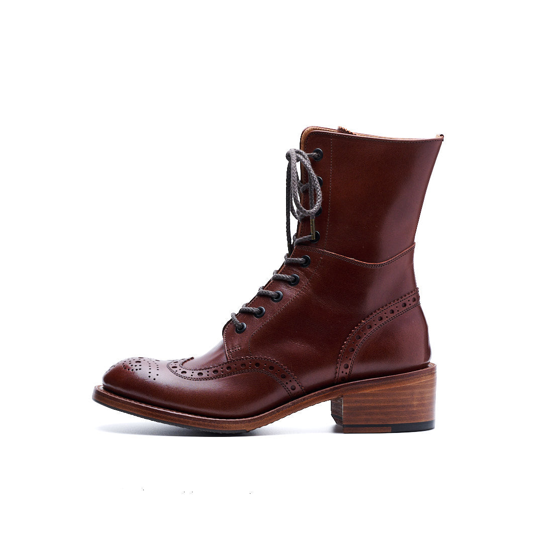 PC-592-25 WINGTIP LACE-UP BOOTS DBR