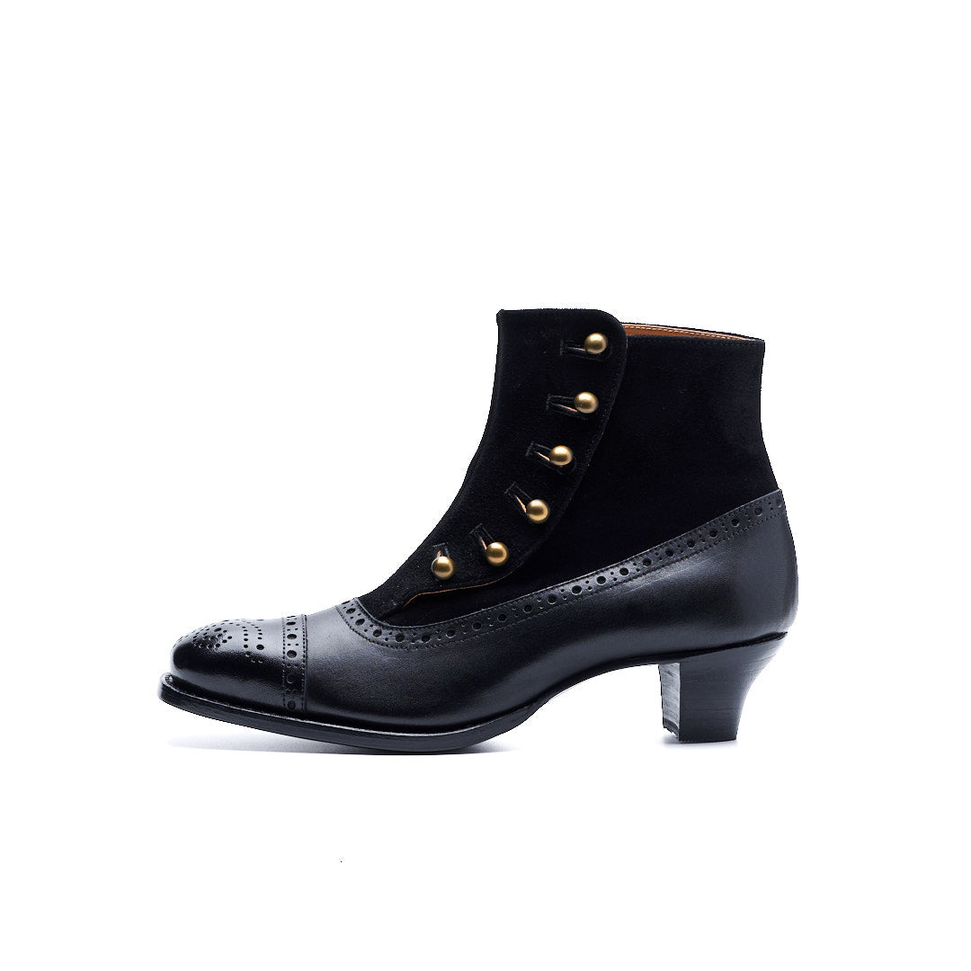PC-5053 BUTTON HEEL BOOTS BL/BLS