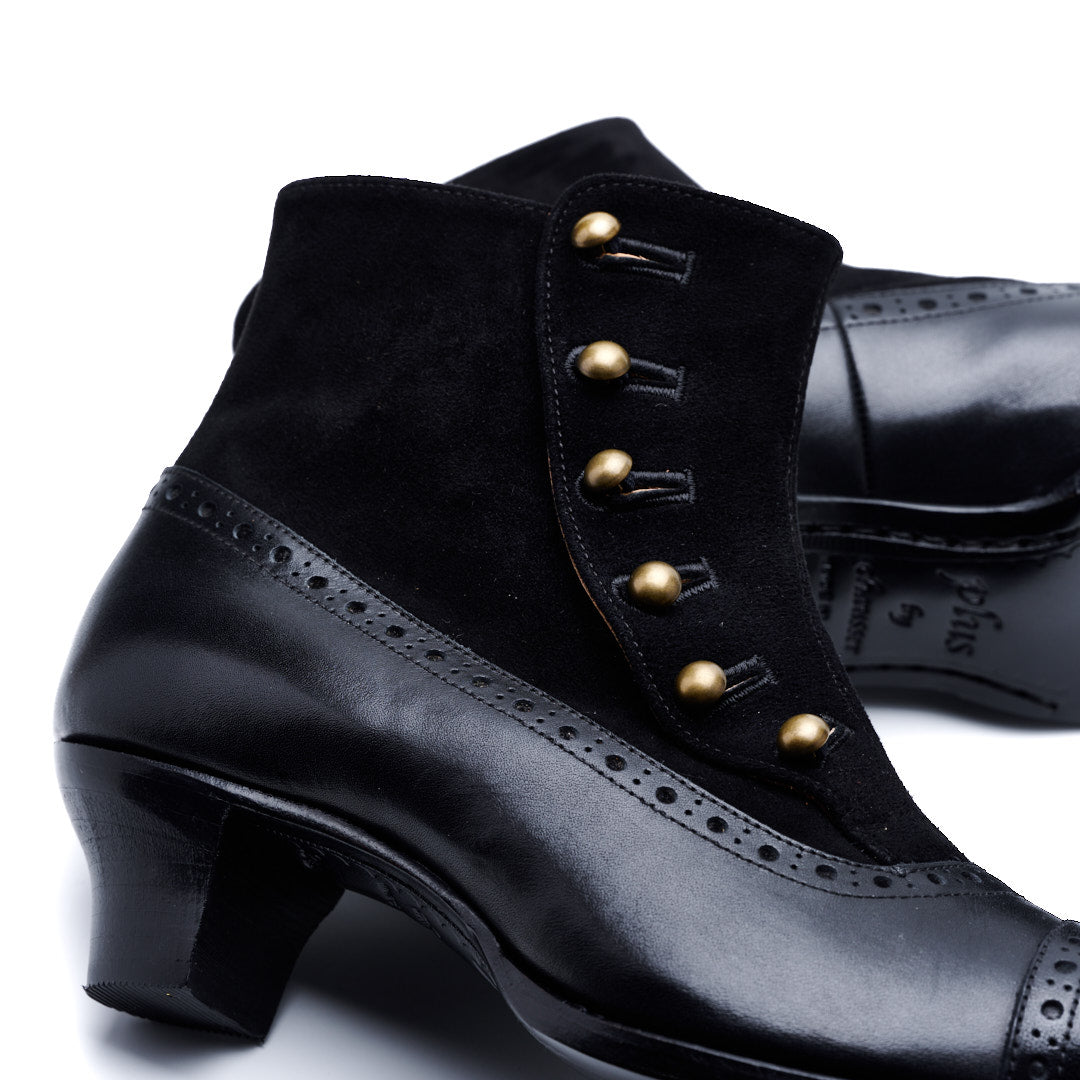 PC-5053 BUTTON HEEL BOOTS BL/BLS
