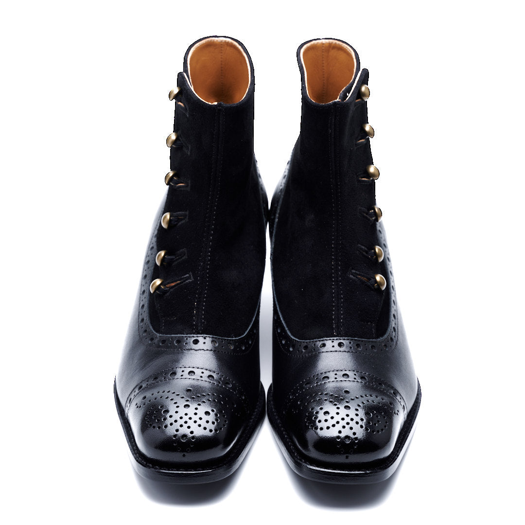PC-5053 BUTTON HEEL BOOTS BL/BLS