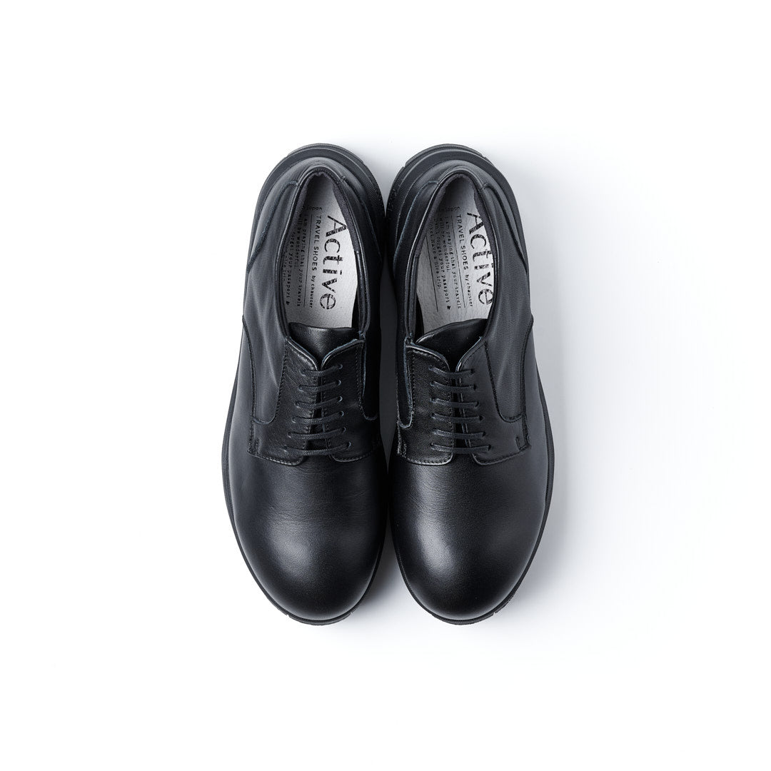 TRA-025 PLAIN TOE DERBY SHOES BL