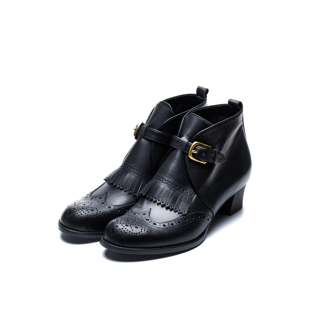 C-2359 SINGLE MONK HEEL BOOTS BL