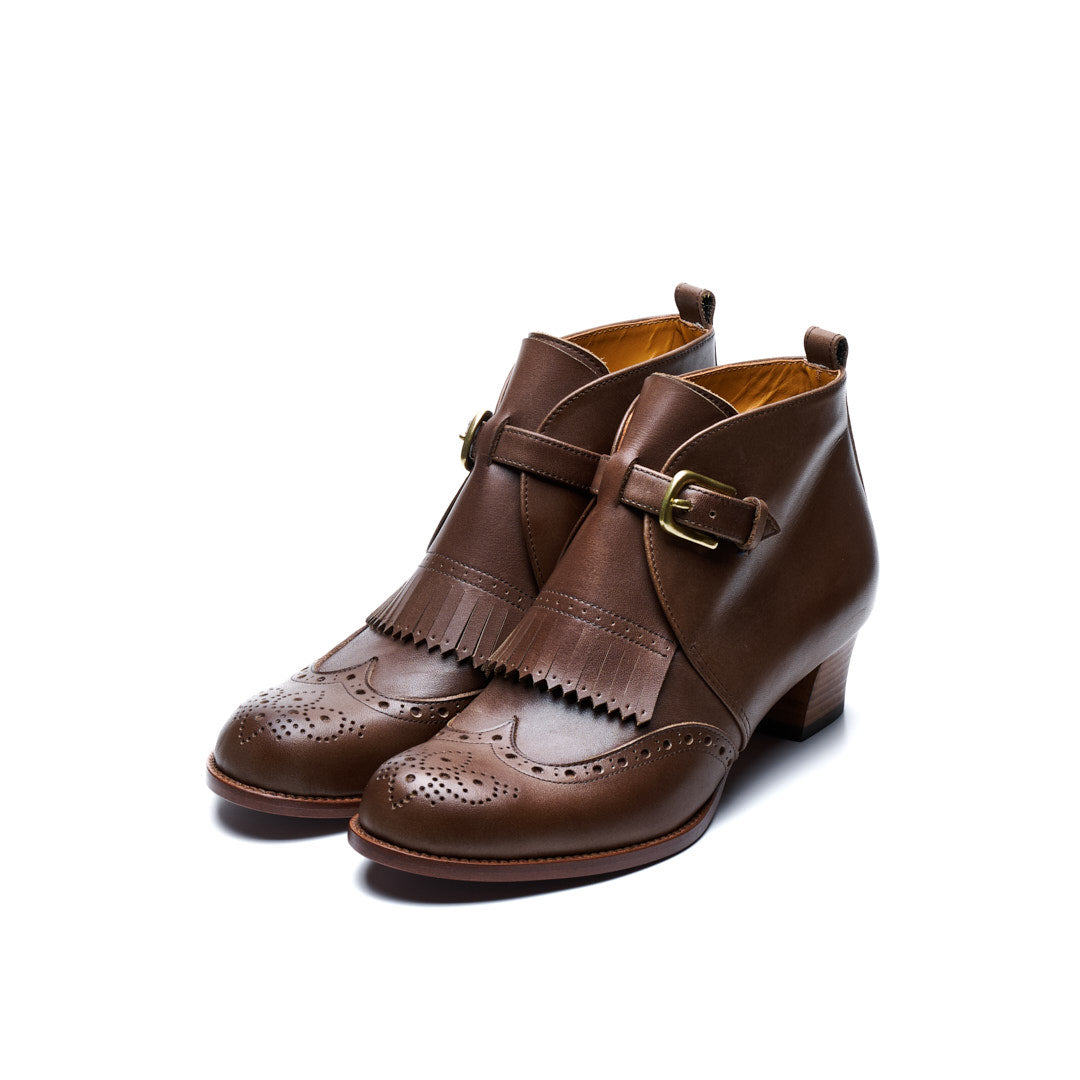 C-2359 SINGLE MONK HEEL BOOTS DBR