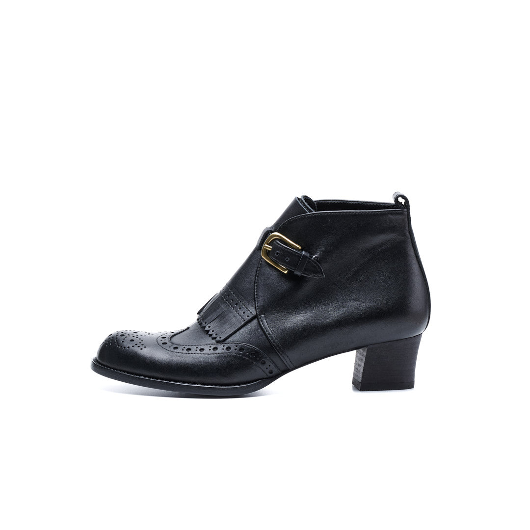 C-2359 SINGLE MONK HEEL BOOTS BL