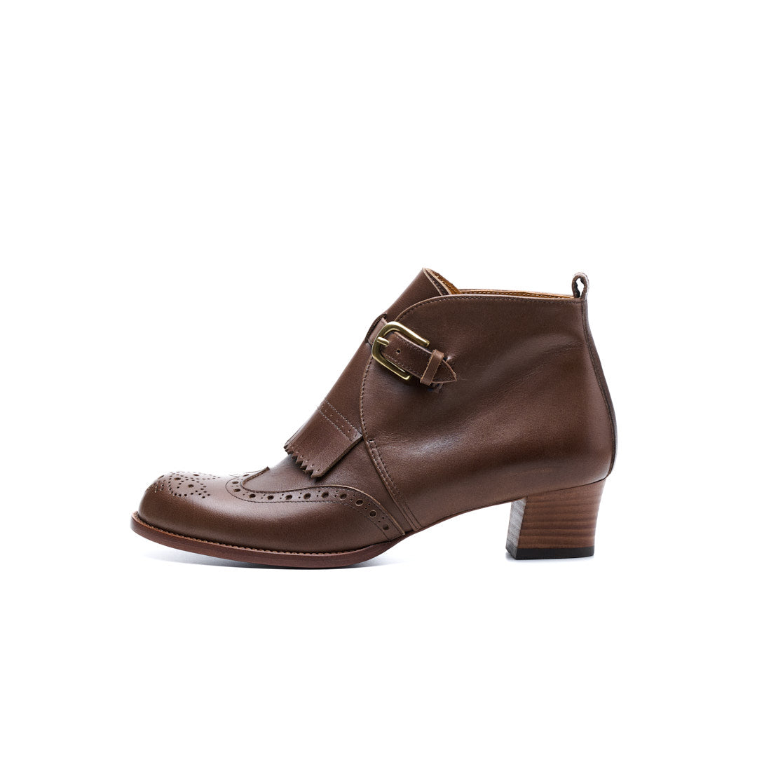 C-2359 SINGLE MONK HEEL BOOTS DBR