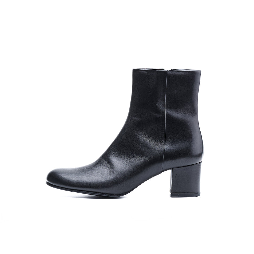 C-2360 PLAIN TOE SIDE-ZIP BOOTS BL
