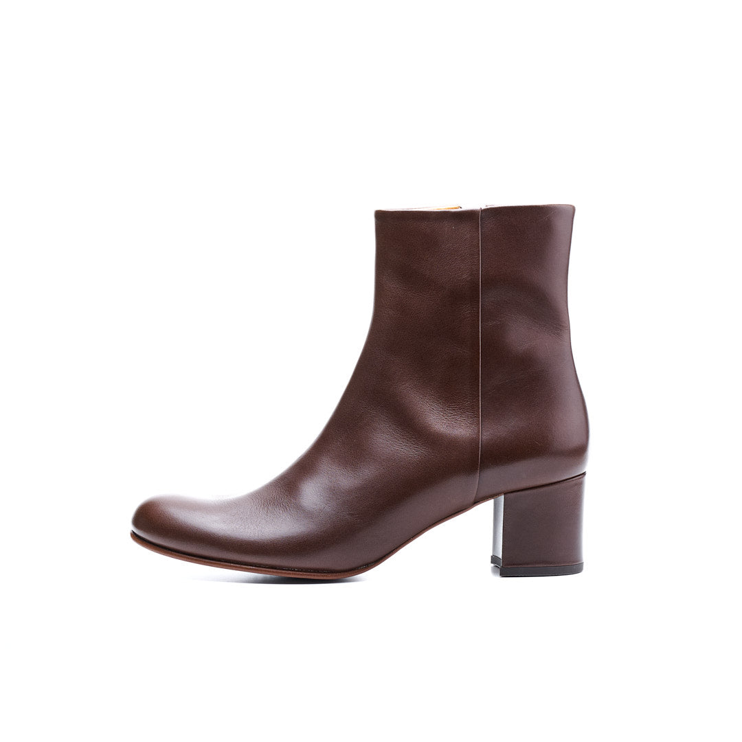 C-2360 PLAIN TOE SIDE-ZIP BOOTS DBR