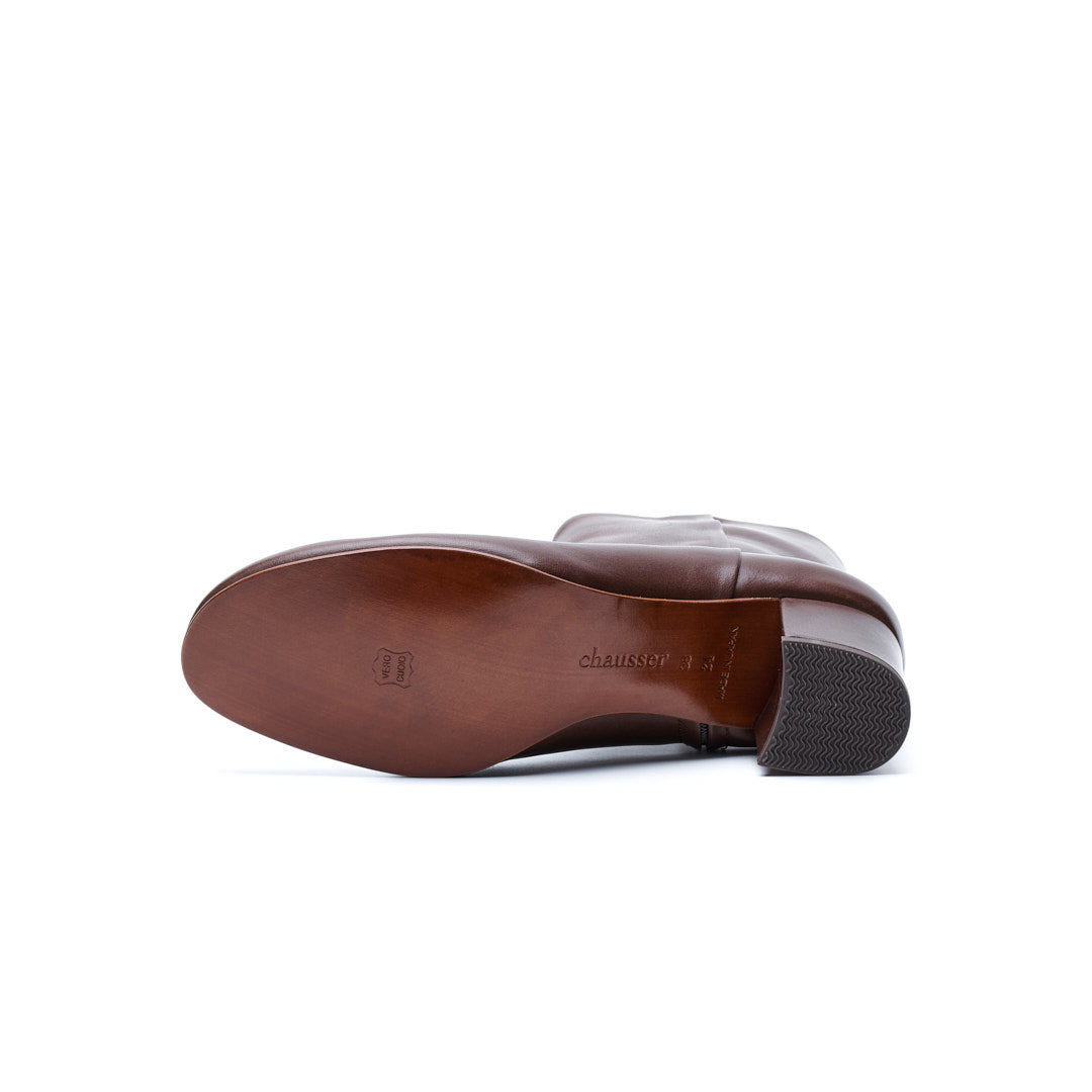C-2360 PLAIN TOE SIDE-ZIP BOOTS DBR