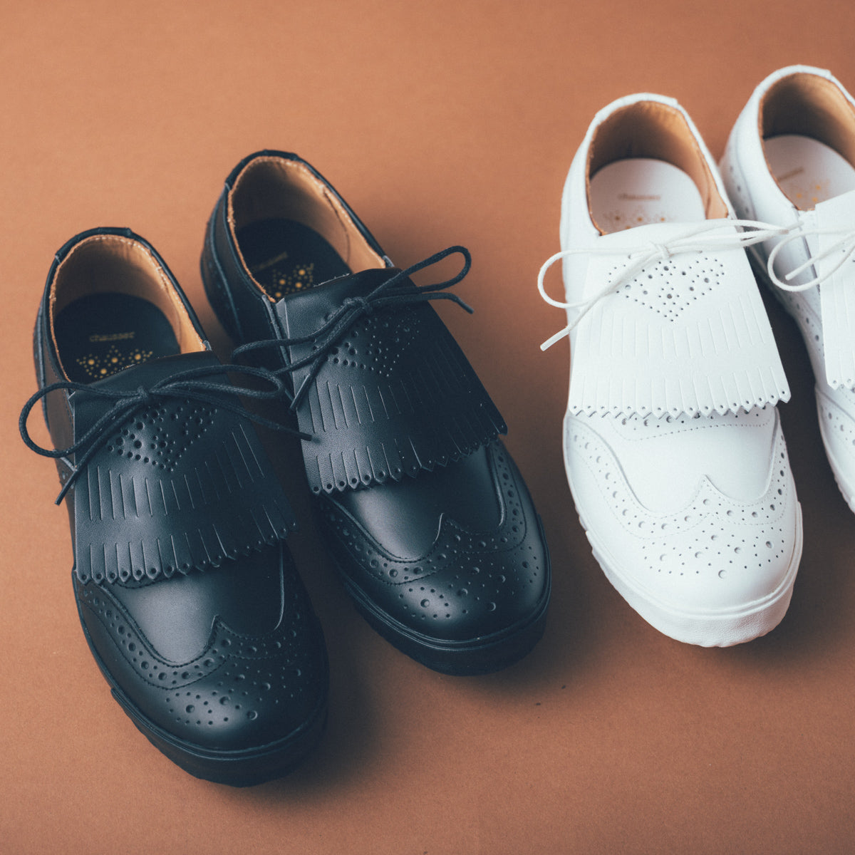 SA-01 WINGTIP LEATHER SNEAKERS BL